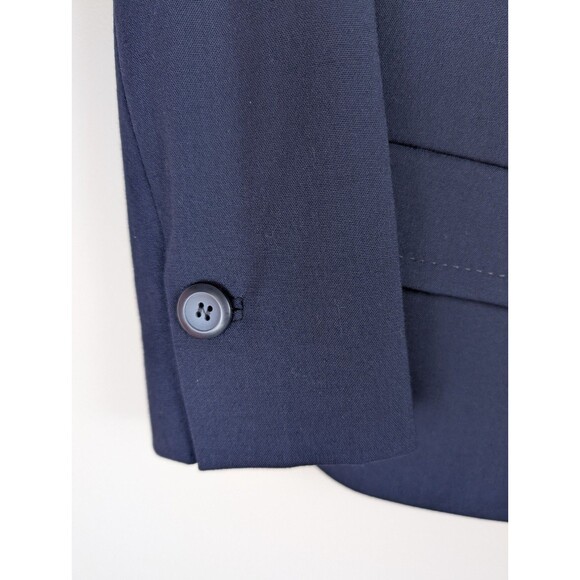 Pendleton Virgin Wool Button Up Blazer Women's 10 Navy Collared Preppy Size 10P - Picture 2 of 10